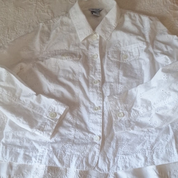 Koret White Eyelet Jean Jacket - Picture 8 of 13